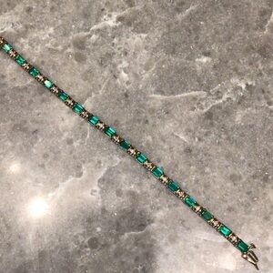 10k GOLD emerald and diamond bracelet
